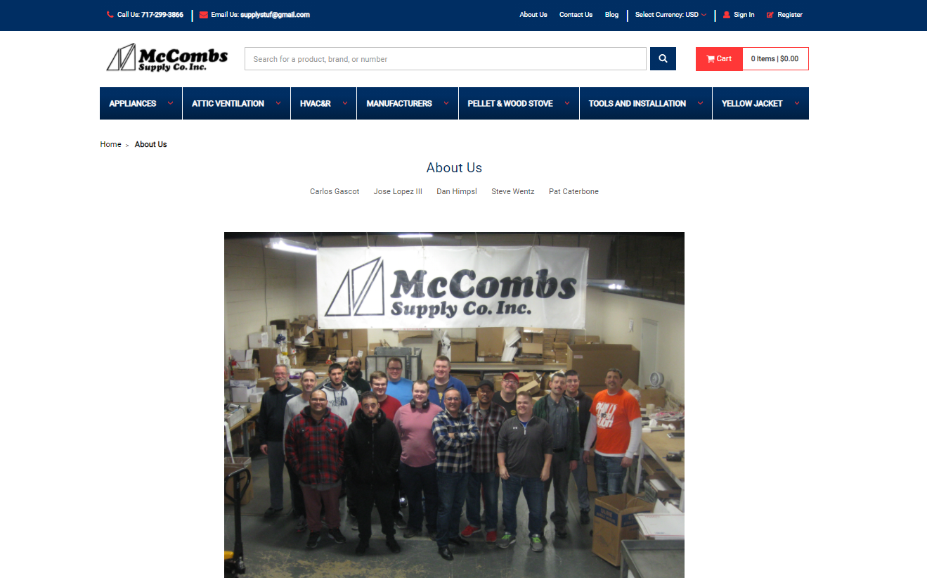 McCombs Supply Website https://mccombssupply.com/about-us/