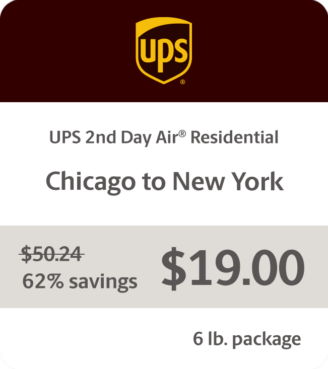 UPS 2nd Day Air Residential for 6lb package from Chicago to New York