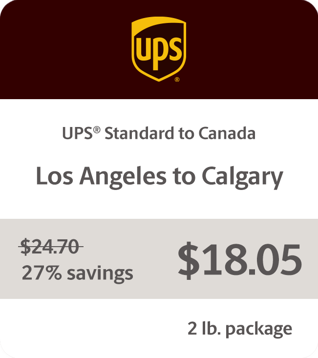 UPS Standard to Canada for 2lb package from Los Angeles to Calgary